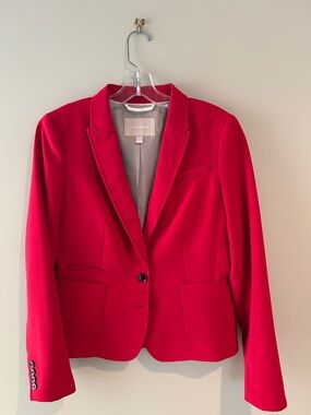 Banana Republic Bright Red Single-Button Blazer